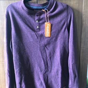 BNWT Superdry Boston Burgundy Grandad Top